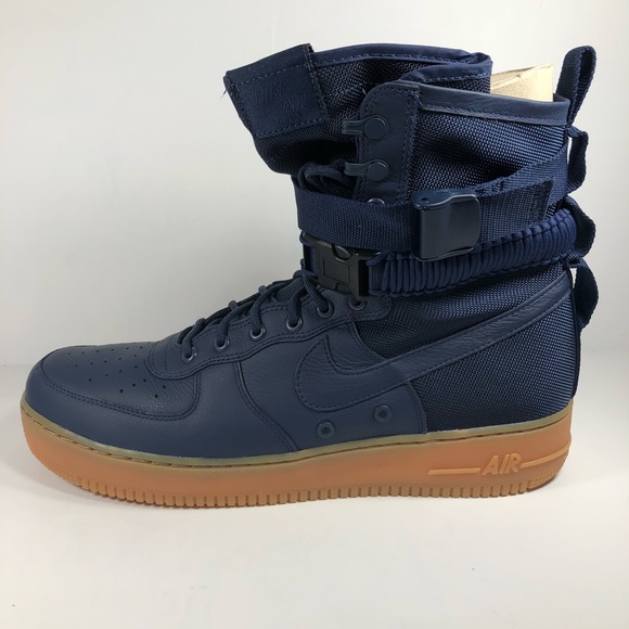 Nike SF AF-1 Midnight Navy & Gum Bottoms Sneakers - Picture 6 of 7